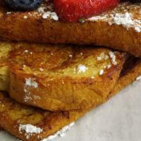 4Pc French Toast Combo  · 4pc French Toast Served With 2 Eggs And Your Choice Of Meat