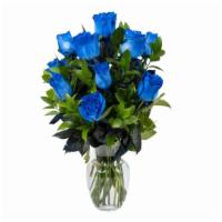 1 Dozen Blue Roses Vase · 12 stem luxury blue roses