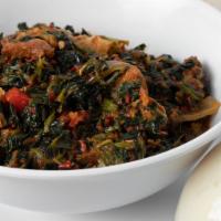 Efo-Riro · A rich Yoruba style vegetable stew/soup. Tastes nice when eaten with fish.