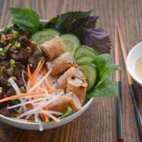 Special Combo Of Grilled Shrimp, Grilled Pork & Egg Roll / Bún Tôm Thịt Nướng Chả Giò · 