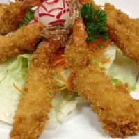 Fried Shrimp · Deep-fried shrimp coated with Japanese bread crumbs and fried until golden brown.