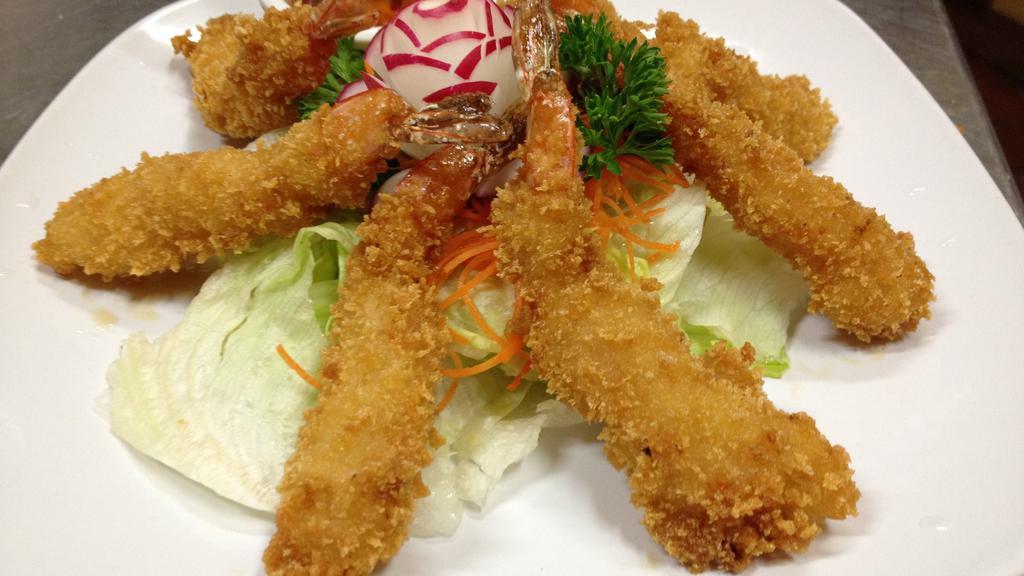 Fried Shrimp · Deep-fried shrimp coated with Japanese bread crumbs and fried until golden brown.
