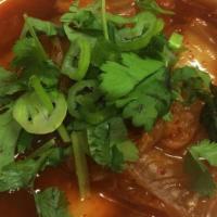 Kim Chi Soup · Korean hot and sour soup with napa cabbage.