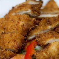 Crispy Chicken Basil · Stir fried mushrooms, bell pepper, carrot, onion, basil leaves and oyster sauce.