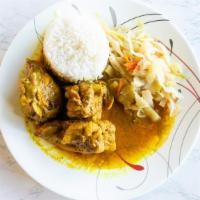 Large Curry Chicken · Includes your choice of 2 sides.