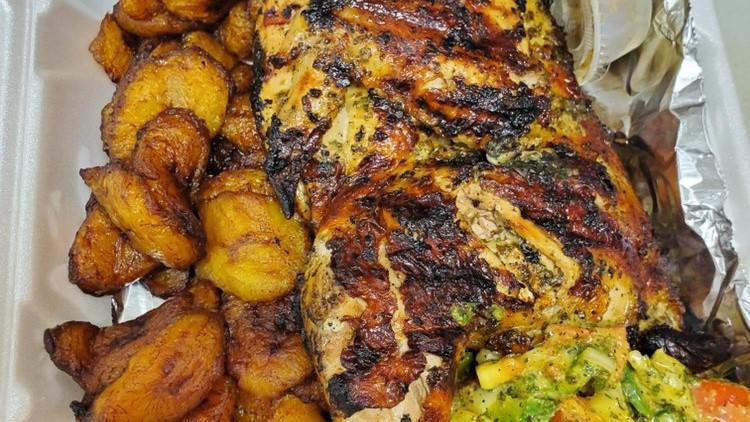 Grilled Whole Half Chicken · comes with one side