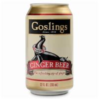 Ginger Beer · 薑汁汽水 — 'Goslings' brand ginger beer. 12-ounce can. Non-alcoholic. (非酒精飲料)