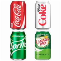 Soda Can (4 Choices) · 汽水 — Choose from Coke, Diet Coke, Sprite, or Canada Dry ginger ale. 12-ounce cans.