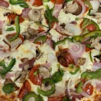 Special Pizza · Pepperoni, sausage, meatball, ham, salami, mushroom, onion and peppers.