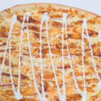 Chicken Bacon Ranch (White Pizza) (Small 12'') · Fresh grilled chicken, crispy bacon served with ranch dressing, diced tomato and mozzarella ...