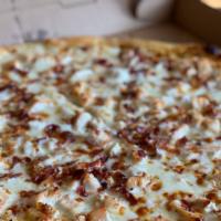 Lg Chicken Bacon Ranch · Ranch dressing, bacon and grilled chicken with mozzarella and provolone cheese blend.