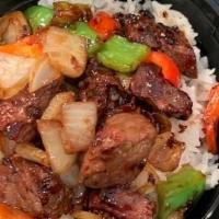 Mongolian Beef Platter · Served over jasmin rice