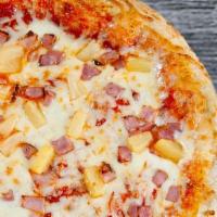 Hawaiian Pizza · Imported ham, pineapple chunks, mozzarella and our sauce.