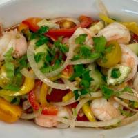  Yum Shrimp · Shrimp, bell pepper, onion, cucumber, cherry tomatoes and cilantro tossed in spicy sour sauce.