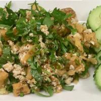  Ckn'S Tofu Salad (Laab Tofu) · Gluten free. Vegan. Roast tofu, mint, green onion, cilantro, lime juice, vegetarian sauce, g...