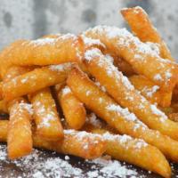Funnel Cake Fries · Topped with powdered sugar.