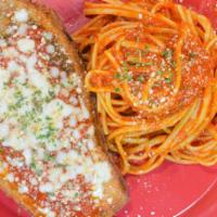Eggplant Parmigiana · Homemade egg battered eggplant layered with marinara sauce and melted mozzarella served with...