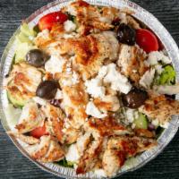 Marinated Chicken Greek Salad · Fresh Grilled Chicken, with Feta Cheese, and Olives