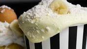 Banana Crumble · Our smooth and creamy vanilla pudding, with white cake and homemade banana crumble both on t...