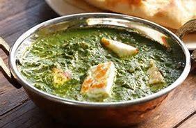 Saag Paneer · Fresh spinach cooked in a rich flavorful sauce with chunks of homemade cottage cheese & grou...