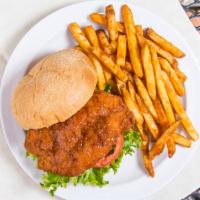 Honey-Dipped Chicken Sandwich · A lightly breaded all-natural chicken breast filet marinated with hints of honey. The best b...