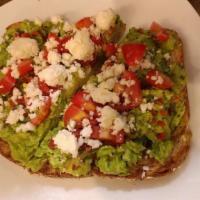 Avocado Toast · SMASHED AVOCADO ON PHILLY MUFFIN WITH LEMON JUICE, SALT & PEPPER, CHERRY TOMATO, RED CHILI F...