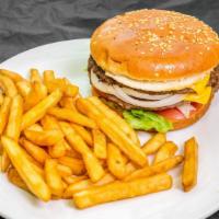 Double Cheeseburger · Lettuce, tomato, onion, mayonnaise, ketchup, mustard