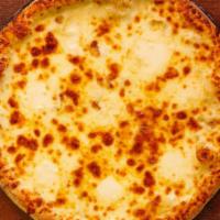 White Pizza · Our famous three-cheese blend Italian style pizza with fresh mozzarella, Cheddar, Provolone ...