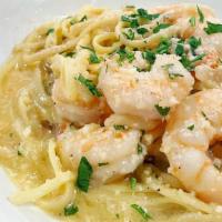 Shrimp Scampi · spaghetti, white wine, chili flakes, parmesan