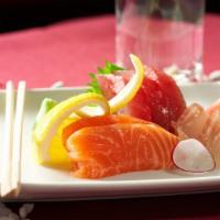 Sashimi Appetizer · Tuna, salmon, white fish sashimi.