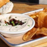 French Onion Dip · served with rosemary chips  (vegetarian, gluten free)