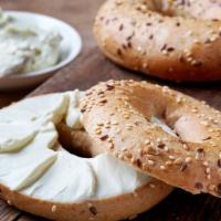 Toasted Bagel With Cream Cheese · Warm bagel with delicious cream cheese.