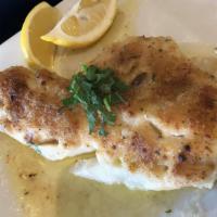 Baked Haddock · Topped with seasoned bread crumbs.