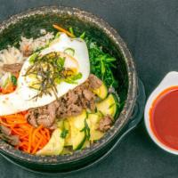  Bim Bim Bab · A delightful blend of rice and vegetable top with egg served with miso soup