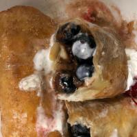 Blueberry Cheesecake Chimichanga · Fried burrito with Blueberries and Cheesecake