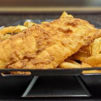 Fried Haddock Dinner · Fresh Haddock, battered and fried. Served with French Fries and Onion Rings!