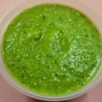 Green Salsa (8 Oz.) · Green salsa , Made with green tomatillo,cilantro,onions,garlic,salt and 🥑 avocado is perfec...
