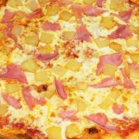 Hawaiian Pizza - Large · Ham, pineapple, mozzarella, & red sauce.