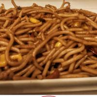 Tossed Noodles · Gluten Free Noodles Mixed With Vegetables. Then Topped With, Sesame Oil, Oyster Sauce, and A...