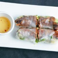 Fresh Spring Roll (2Pc) ( Gỏi Cuốn)  · Rice paper wrapped with fresh vermicelli, cucumber, cilantro, mint, and lettuce.