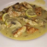 Chicken Picante · With rice or pasta. Mushrooms in a lemon and wine sauce.