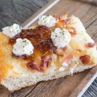 Fig Pizza (Rize Crust) · Caramelized onions and bacon, with fontina, cooper, ricotta, and mozzarella cheese finished ...