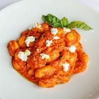 Handmade Gnocchi Alla Pecorara  · Handmade potato gnocchi, tomato-basil sauce, ricotta cheese