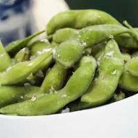 Edamame · Steamed soybean pods, salt, soy dipping sauce