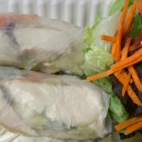 Vegetarian Fresh Summer Rolls · Fresh cucumbers, lettuces, carrots, bean sprouts, tofu, wrapped with the rice skin, served w...