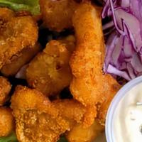 Popcorn Chicken · Popcorn chicken with a choice of house-made ranch or honey mustard