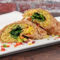 Rolex · Rolled stuffed chapatti. Eggs, salmon, chicken, beef, or mushroom (vegetarian) with cabbage,...