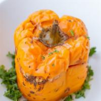 Vegetarian Stuffed Pepper (Piece) · Pepper stuffed with rice and chickpeas.