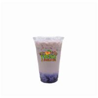 Taro Tea · Taro milk tea with taro bobas. 
Taro tea gets its color from the flavorful purple ground roo...