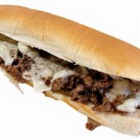 Steak & Cheese Sub · Over 1/2 Pound of shaved steak topped with American cheese.